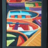 colors of boats puzzle framed