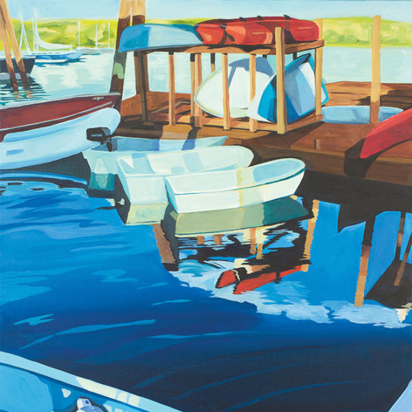 Catherine Breer S Freeport Docks Art Print - Square