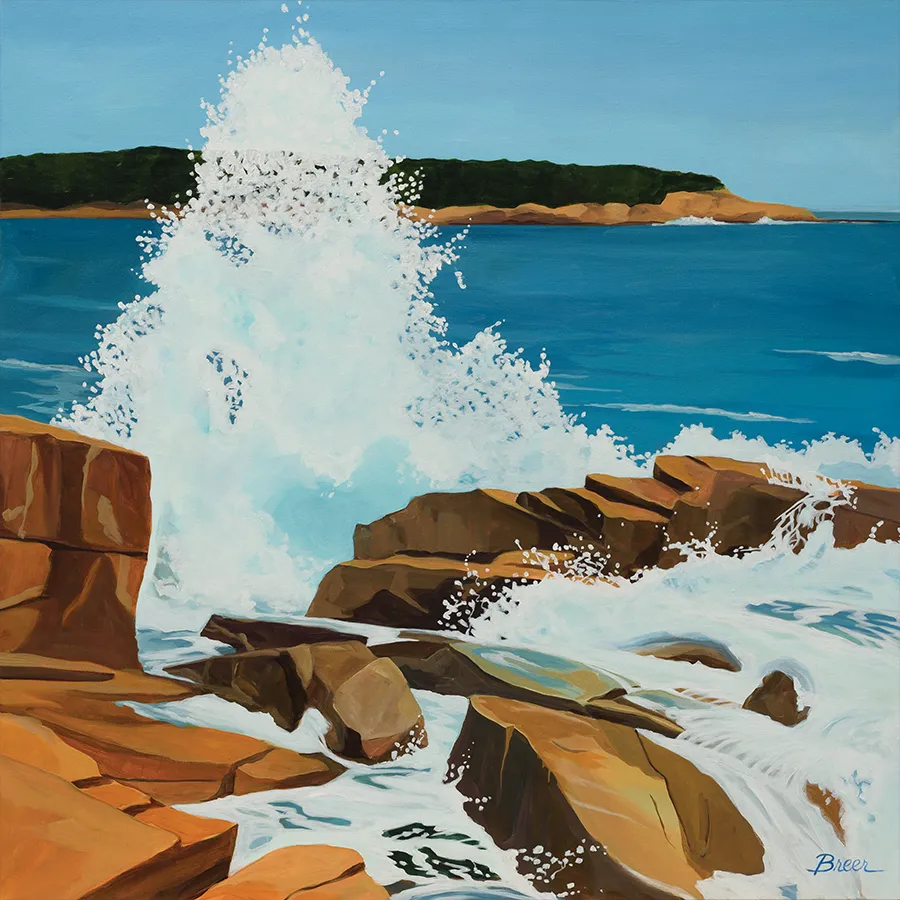 Wave Crashing Art Print Acadia Wave Crashing Art Print Acadia